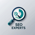 SEO Experts Logo with Digital Magnifying Glass